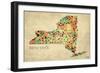 New York County Map-David Bowman-Framed Giclee Print