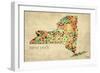 New York County Map-David Bowman-Framed Giclee Print