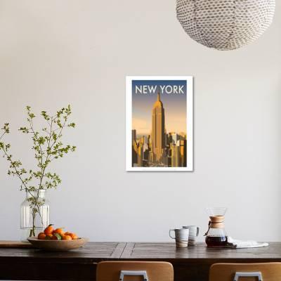 New York, Travel Poster Print, Dave Thompson, Illustration