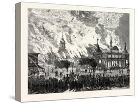 New York: Destruction by Fire of the Manhattan Market Building. U.S., 1880 1881-null-Stretched Canvas