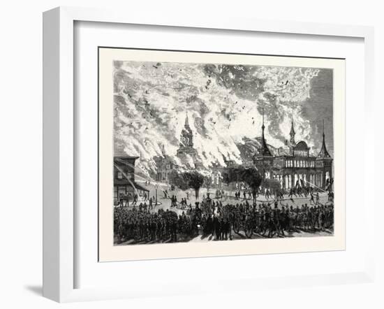 New York: Destruction by Fire of the Manhattan Market Building. U.S., 1880 1881-null-Framed Giclee Print