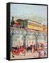 New York Elevated Railway, C.1880-American School-Framed Stretched Canvas