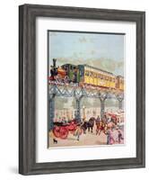 New York Elevated Railway, C.1880-American School-Framed Giclee Print