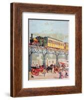 New York Elevated Railway, C.1880-American School-Framed Giclee Print