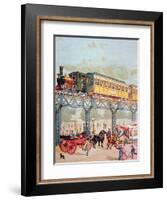 New York Elevated Railway, C.1880-American School-Framed Giclee Print