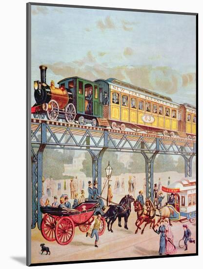 New York Elevated Railway, C.1880-American School-Mounted Giclee Print