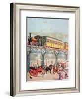New York Elevated Railway, C.1880-American School-Framed Giclee Print