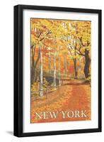 New York - Fall Colors Scene-Lantern Press-Framed Art Print