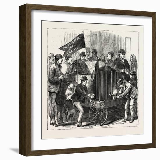 New York: Free Service of Coffee and Bread. U.S., 1880 1881-null-Framed Giclee Print