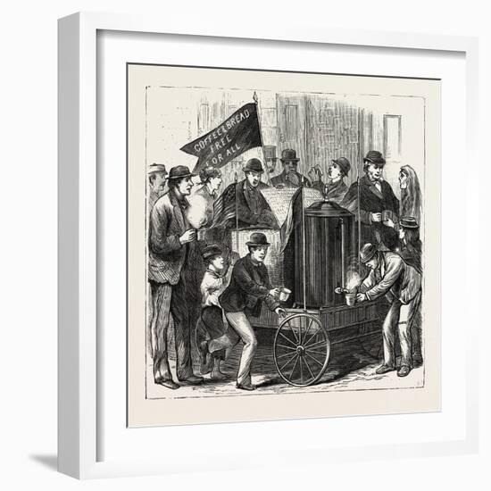 New York: Free Service of Coffee and Bread. U.S., 1880 1881-null-Framed Giclee Print