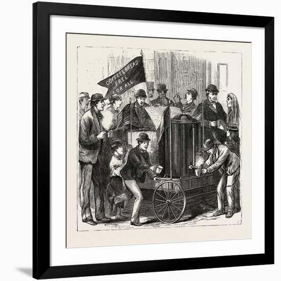 New York: Free Service of Coffee and Bread. U.S., 1880 1881-null-Framed Giclee Print