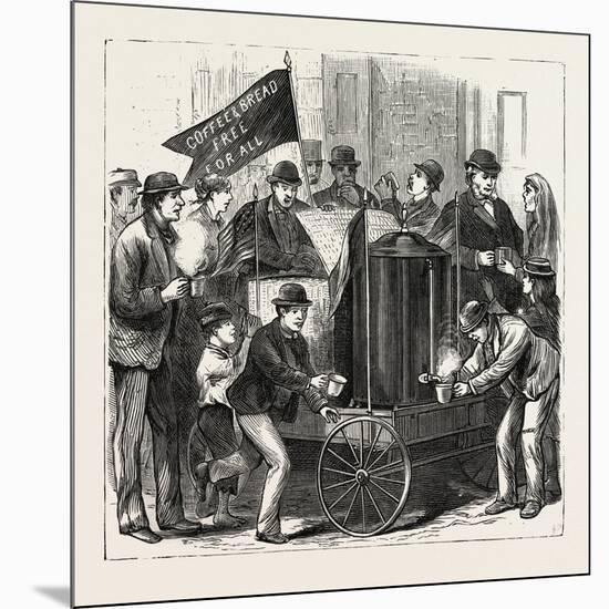 New York: Free Service of Coffee and Bread. U.S., 1880 1881-null-Mounted Giclee Print