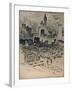 'New York From Brooklyn Bridge', c1908-Joseph Pennell-Framed Giclee Print