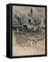 'New York From Brooklyn Bridge', c1908-Joseph Pennell-Framed Stretched Canvas