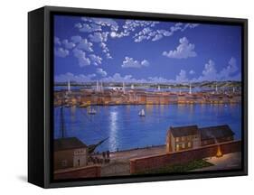 New York From Brooklyn Heights In 1848-Eduardo Camoes-Framed Stretched Canvas