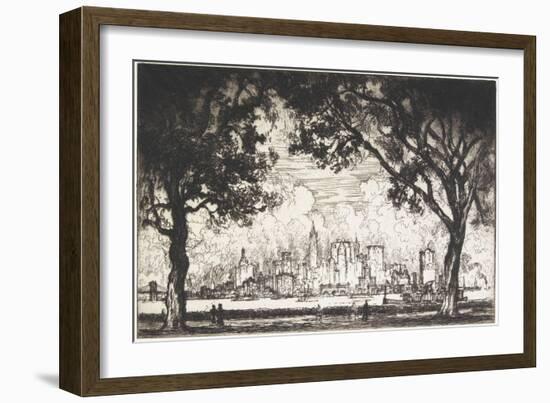 New York from Governor's Island, 1915-Joseph Pennell-Framed Giclee Print