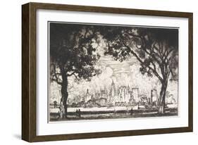 New York from Governor's Island, 1915-Joseph Pennell-Framed Giclee Print