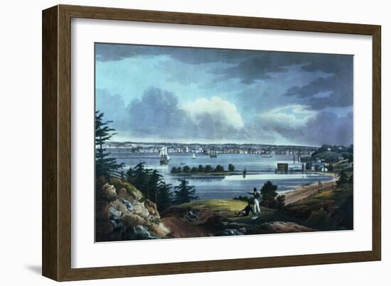 New York from Heights Near Brooklyn, 1820-23-William Guy Wall-Framed Giclee Print