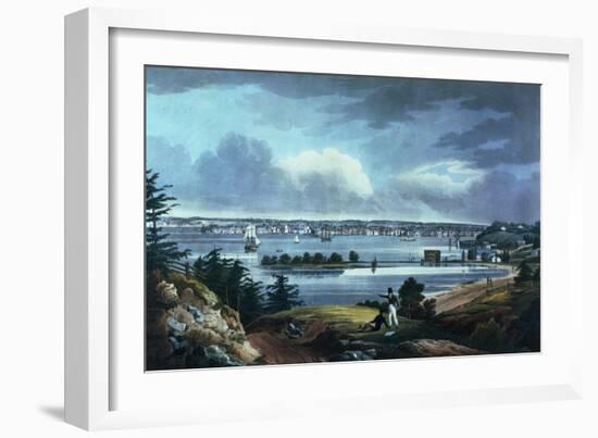 New York from Heights Near Brooklyn, 1820-23-William Guy Wall-Framed Giclee Print