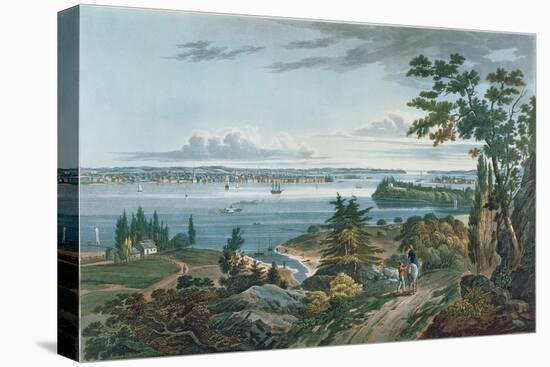 New York from Weehawk, Engraved by I. Hill, 1820-3-William Guy Wall-Stretched Canvas