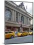 New York Grand Central Terminal with yellow cabs waiting for passengers-Jan Halaska-Mounted Premium Photographic Print