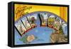 New York: Greetings Card Showing a Range of Views-null-Framed Stretched Canvas