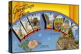 New York: Greetings Card Showing a Range of Views-null-Stretched Canvas