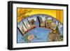 New York: Greetings Card Showing a Range of Views-null-Framed Art Print