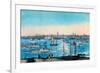 New York Harbor View-Currier & Ives-Framed Premium Giclee Print