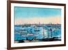 New York Harbor View-Currier & Ives-Framed Premium Giclee Print