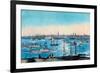 New York Harbor View-Currier & Ives-Framed Premium Giclee Print