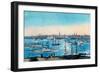 New York Harbor View-Currier & Ives-Framed Art Print