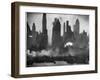 New York Harbor with Its Majestic Silhouette of Skyscrapers Looking Straight Down Bustling 42nd St.-Andreas Feininger-Framed Photographic Print