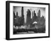 New York Harbor with Its Majestic Silhouette of Skyscrapers Looking Straight Down Bustling 42nd St.-Andreas Feininger-Framed Photographic Print