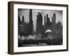 New York Harbor with Its Majestic Silhouette of Skyscrapers Looking Straight Down Bustling 42nd St.-Andreas Feininger-Framed Photographic Print