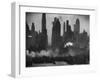 New York Harbor with Its Majestic Silhouette of Skyscrapers Looking Straight Down Bustling 42nd St.-Andreas Feininger-Framed Photographic Print