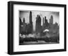 New York Harbor with Its Majestic Silhouette of Skyscrapers Looking Straight Down Bustling 42nd St.-Andreas Feininger-Framed Photographic Print