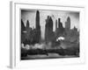 New York Harbor with Its Majestic Silhouette of Skyscrapers Looking Straight Down Bustling 42nd St.-Andreas Feininger-Framed Photographic Print