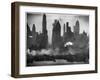 New York Harbor with Its Majestic Silhouette of Skyscrapers Looking Straight Down Bustling 42nd St.-Andreas Feininger-Framed Premium Photographic Print