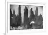 New York Harbor with Its Majestic Silhouette of Skyscrapers Looking Straight Down Bustling 42nd St.-Andreas Feininger-Framed Giclee Print