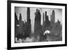 New York Harbor with Its Majestic Silhouette of Skyscrapers Looking Straight Down Bustling 42nd St.-Andreas Feininger-Framed Giclee Print