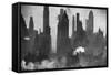 New York Harbor with Its Majestic Silhouette of Skyscrapers Looking Straight Down Bustling 42nd St.-Andreas Feininger-Framed Stretched Canvas