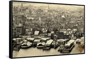 New York Harbor-null-Framed Stretched Canvas