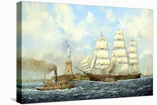 New York Harbor-Jack Wemp-Stretched Canvas