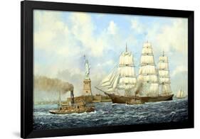 New York Harbor-Jack Wemp-Framed Premium Giclee Print