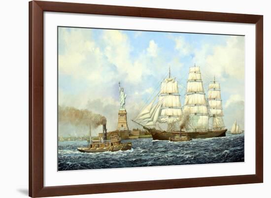 New York Harbor-Jack Wemp-Framed Giclee Print