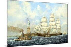 New York Harbor-Jack Wemp-Mounted Giclee Print