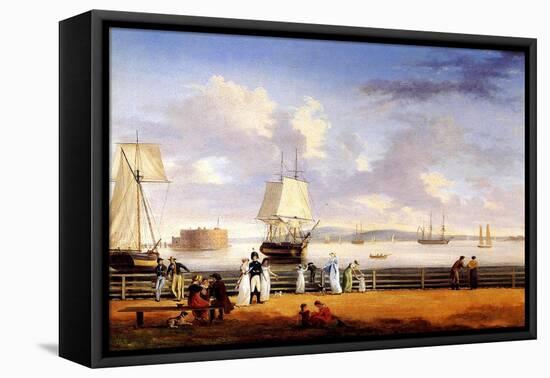 New York Harbour, C.1810-Thomas Birch-Framed Stretched Canvas