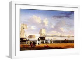 New York Harbour, C.1810-Thomas Birch-Framed Giclee Print