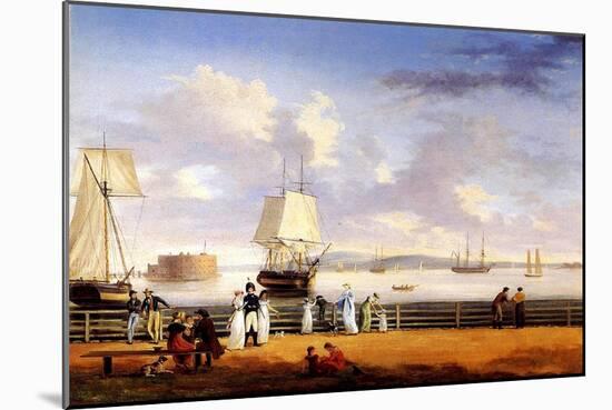 New York Harbour, C.1810-Thomas Birch-Mounted Giclee Print